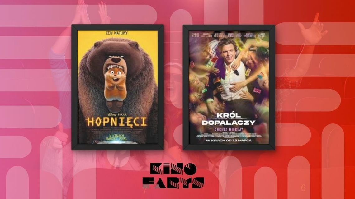 Zdjęcie przedstawia plakaty filmów wyświetlanych w kinie Farys w Bieczu