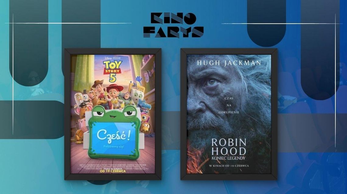 Zdjęcie przedstawia plakaty filmów wyświetlanych w kinie Farys w Bieczu