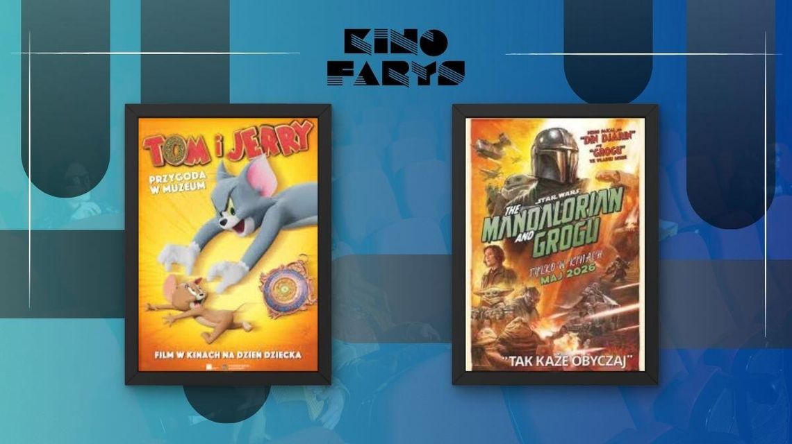 Zdjęcie przedstawia plakaty filmów wyświetlanych w kinie Farys w Bieczu
