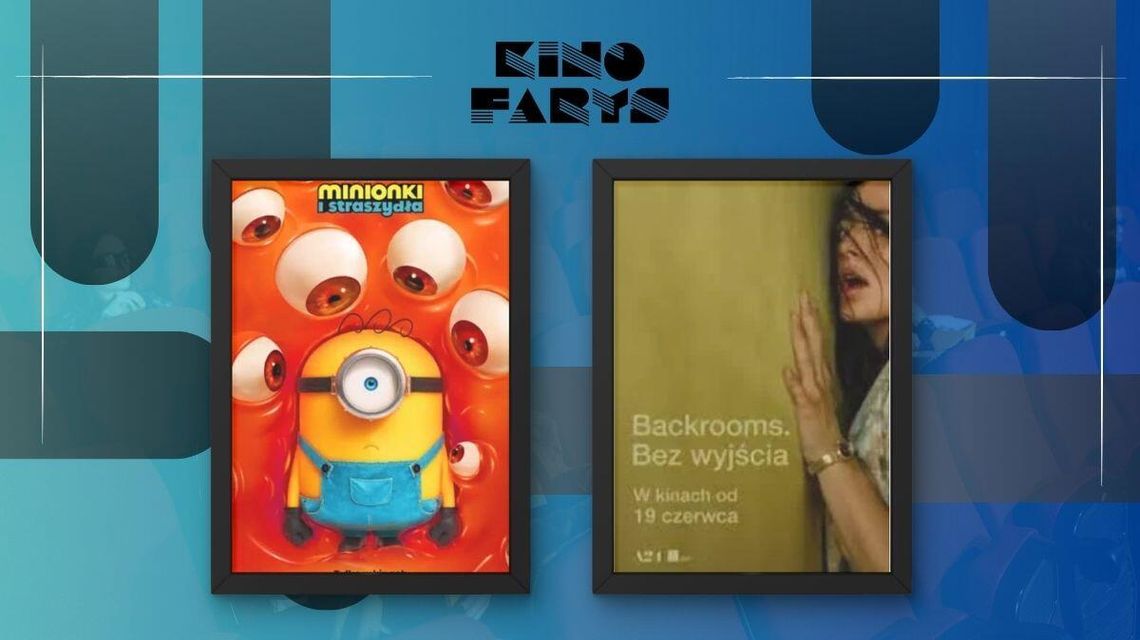 Zdjęcie przedstawia plakaty filmów wyświetlanych w kinie Farys w Bieczu