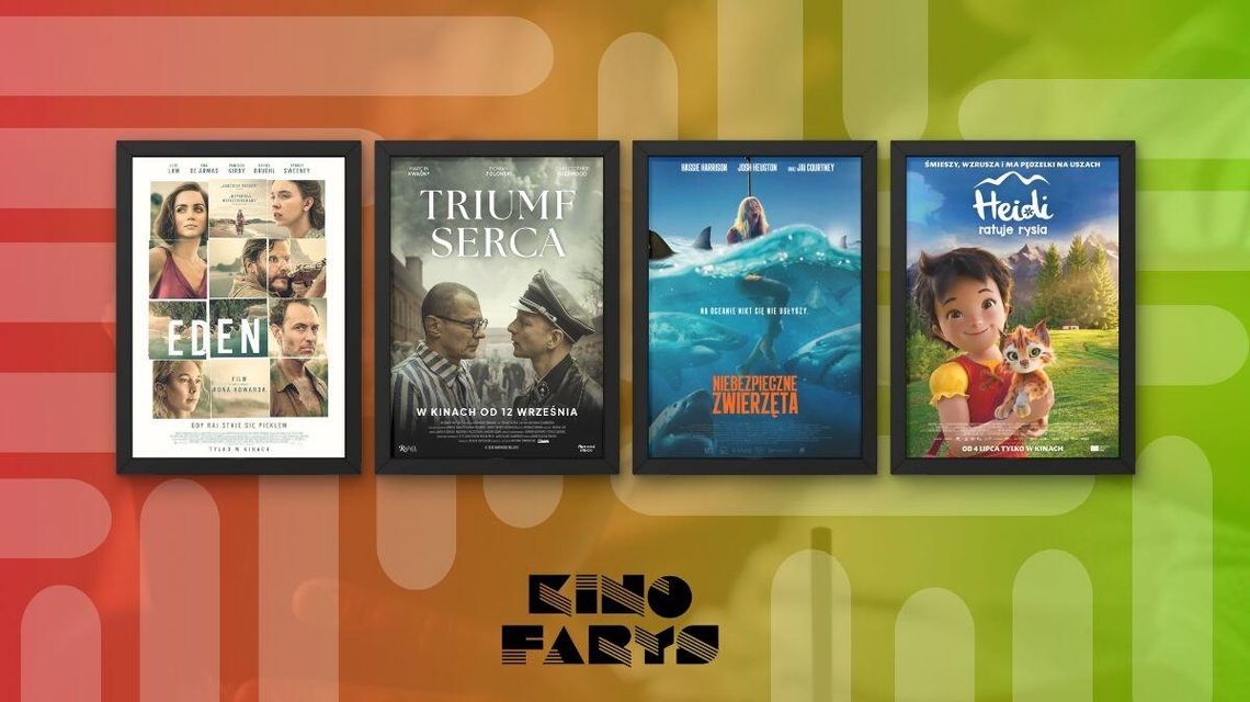 Plakaty filmów wyświetlanych w kinie Farys w Bieczu