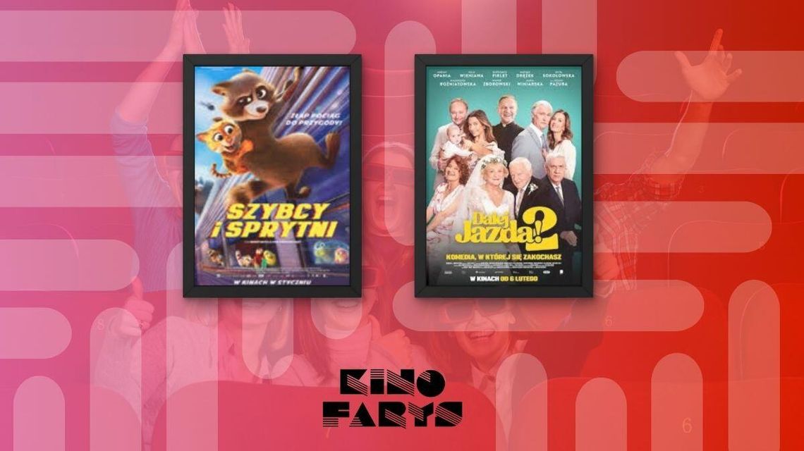 Zdjęcie przedstawia plakaty filmów wyświetlanych w kinie Farys w Bieczu