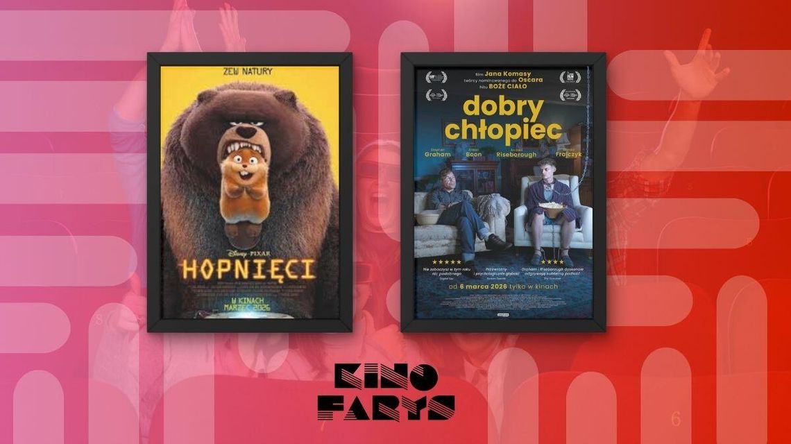 Zdjęcie przedstawia plakaty filmów wyświetlanych w kinie Farys w Bieczu
