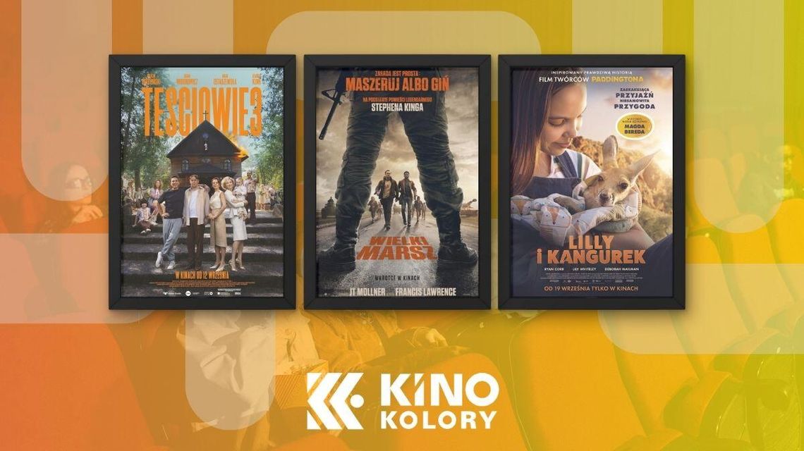 Zdjęcie przedstawia plakaty filmów wyświetlanych w Kinie Kolory w Gorlicach