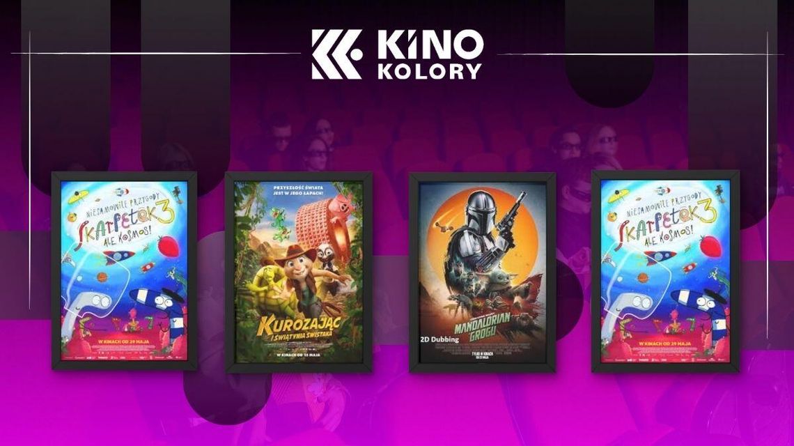 Zdjęcie przedstawia plakaty filmów wyświetlanych w Kinie Kolory w Gorlicach