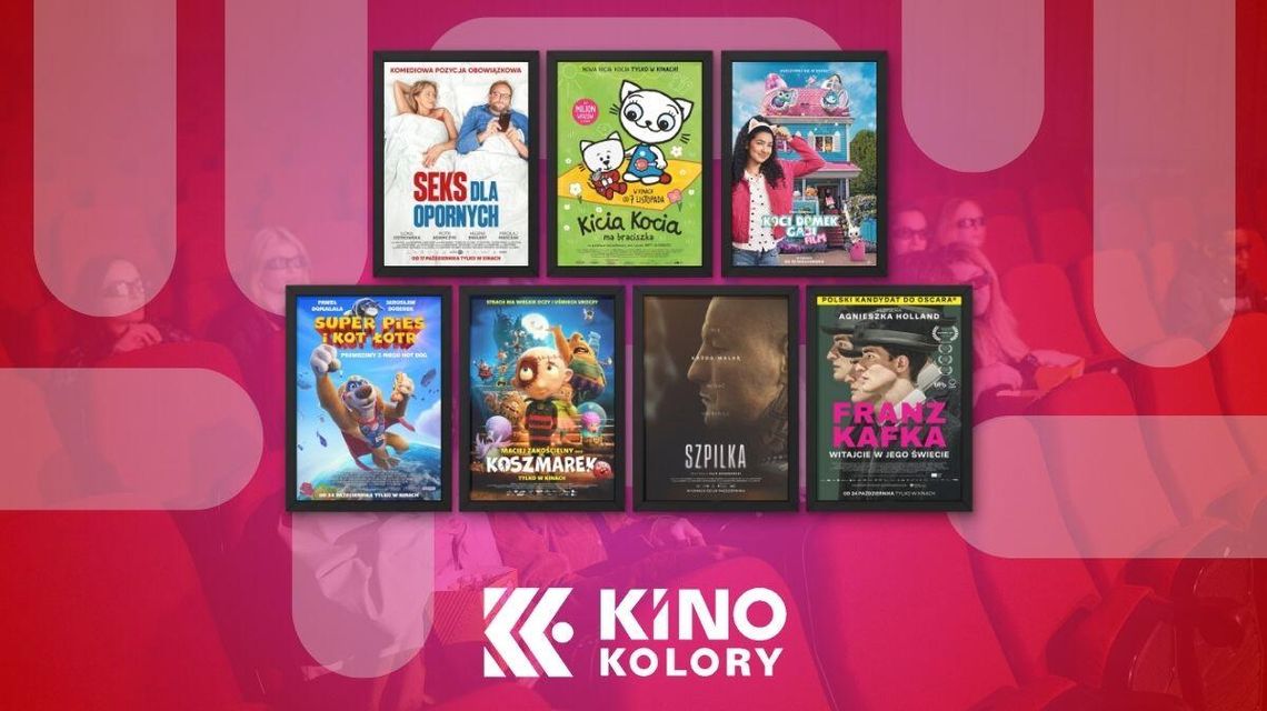 Zdjęcie przedstawia plakaty filmów wyświetlanych w Kinie Kolory w Gorlicach