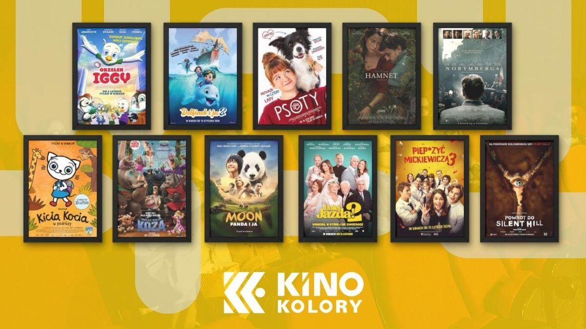 Zdjęcie przedstawia plakaty filmów wyświetlanych w Kinie Kolory w Gorlicach