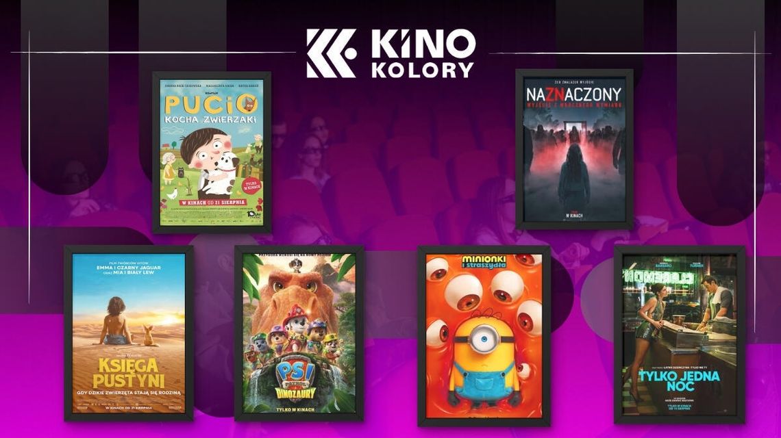 Zdjęcie przedstawia plakaty filmów wyświetlanych w Kinie Kolory w Gorlicach