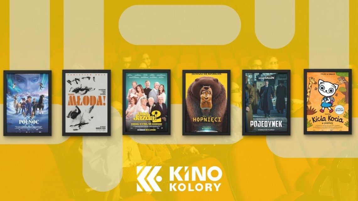 Zdjęcie przedstawia plakaty filmów wyświetlanych w Kinie Kolory w Gorlicach