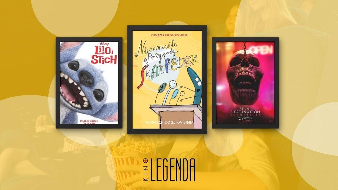 Plakaty filmów wyświetlanych w kinie Legenda w Gorlicach