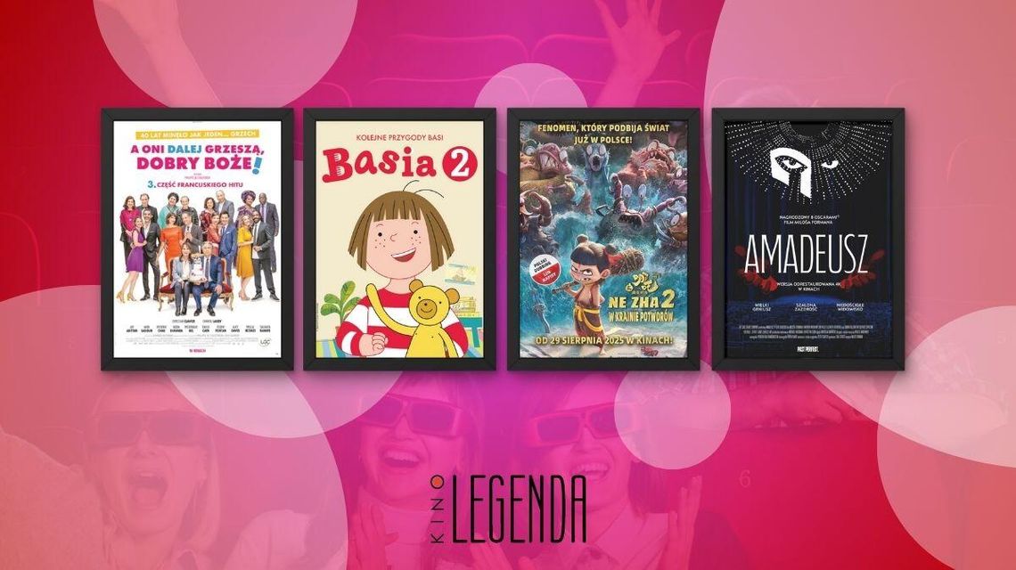 Plakaty filmów wyświetlanych w kinie Legenda w Gorlicach