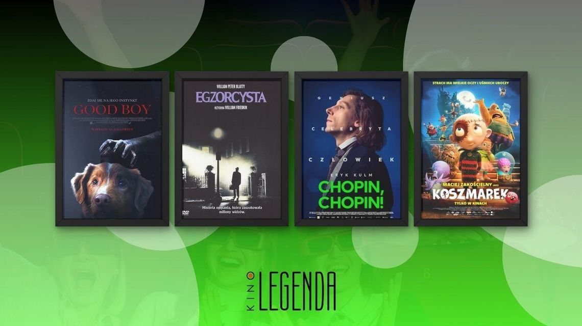 Zdjęcie przedstawia plakaty filmów wyświetlanych w kinie Legenda w Gorlicach