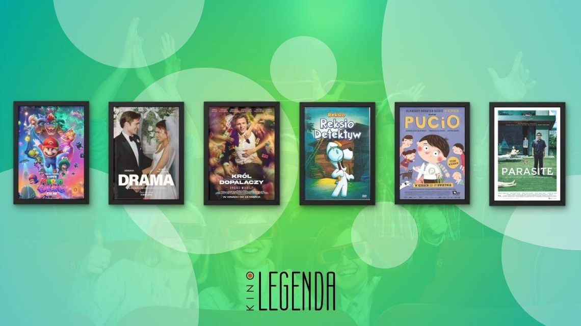Zdjęcie przedstawia plakaty filmów wyświetlanych w kinie Legenda w Gorlicach