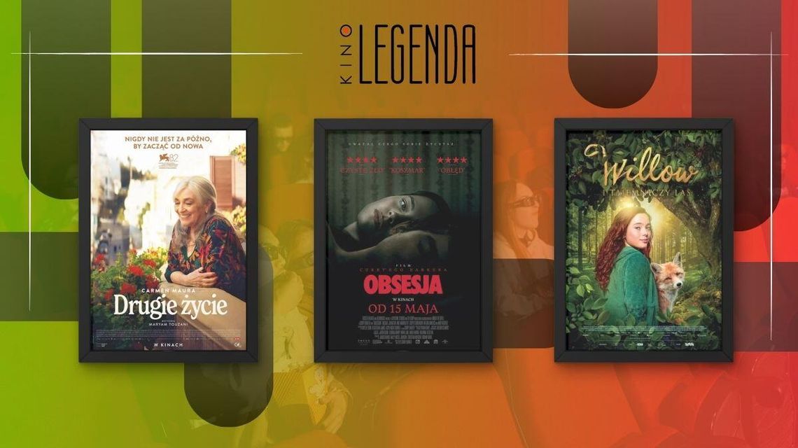 Zdjęcie przedstawia plakaty filmów wyświetlanych w kinie Legenda w Gorlicach