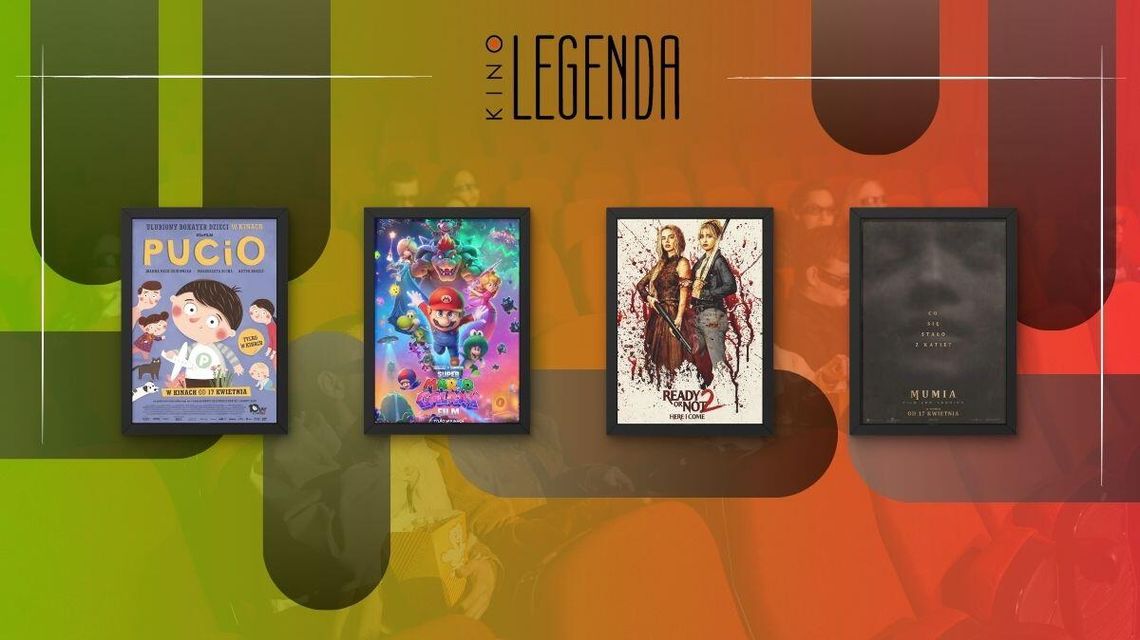 Zdjęcie przedstawia plakaty filmów wyświetlanych w kinie Legenda w Gorlicach