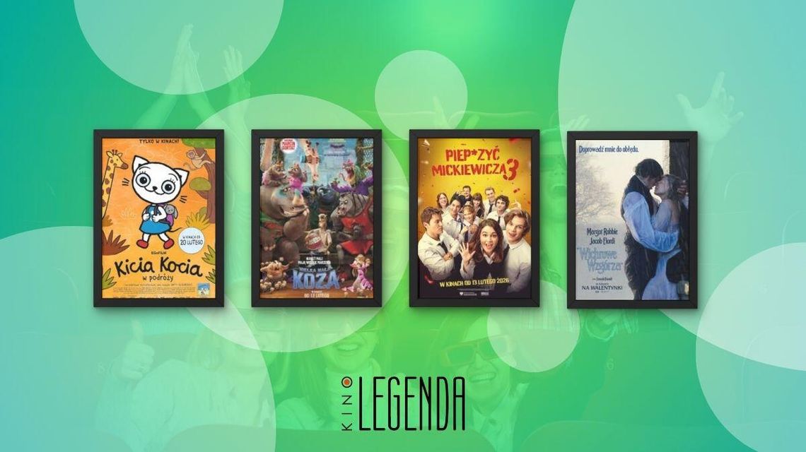 Zdjęcie przedstawia plakaty filmów wyświetlanych w kinie Legenda w Gorlicach