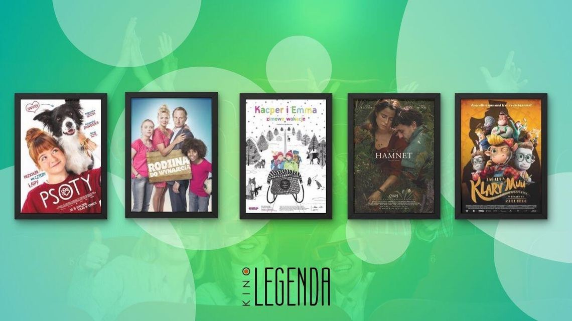 Zdjęcie przedstawia plakaty filmów wyświetlanych w kinie Legenda w Gorlicach