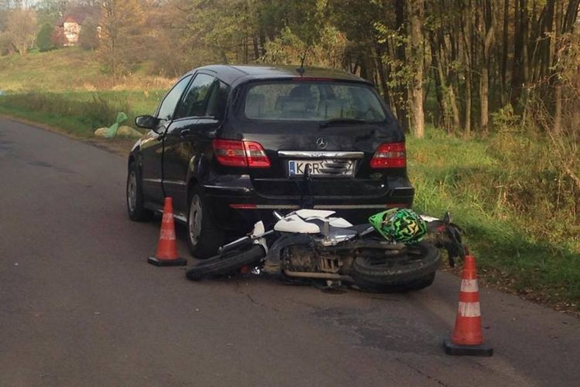 Kolizja w Wójtowej. Ucierpiał motocyklista.