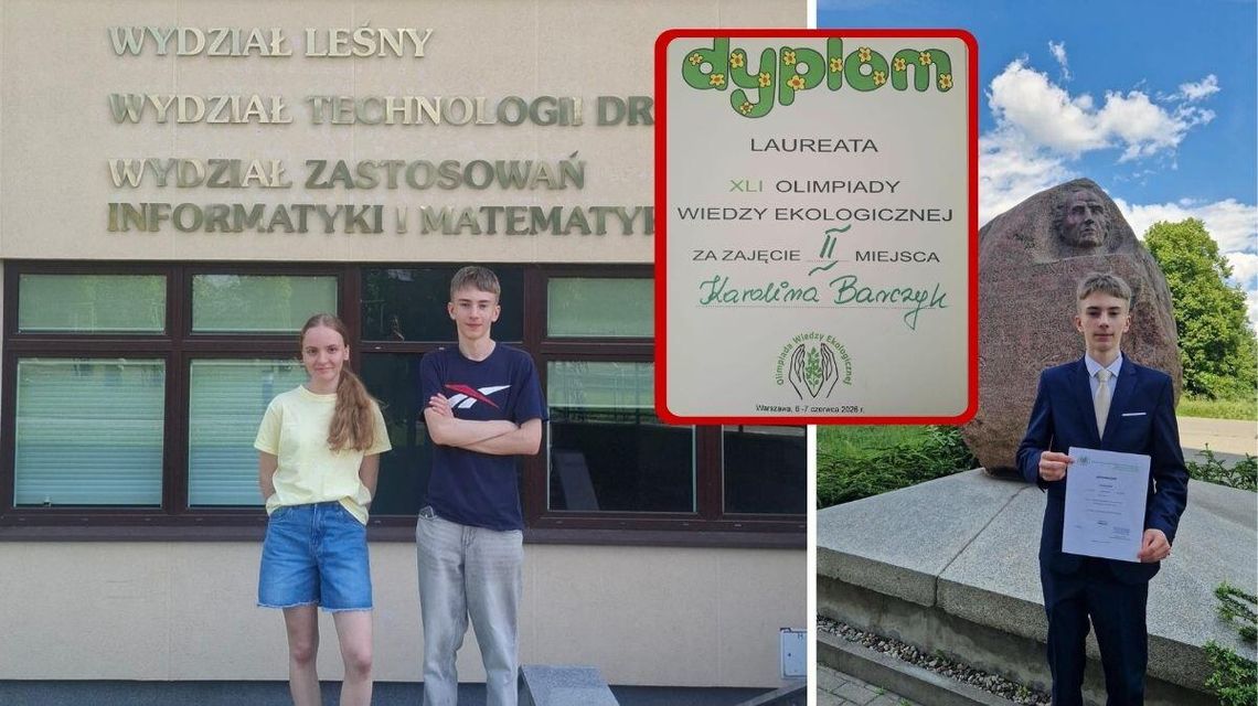 zdjęcie przedstawia dziewczynę i chłopaka przed budynkiem