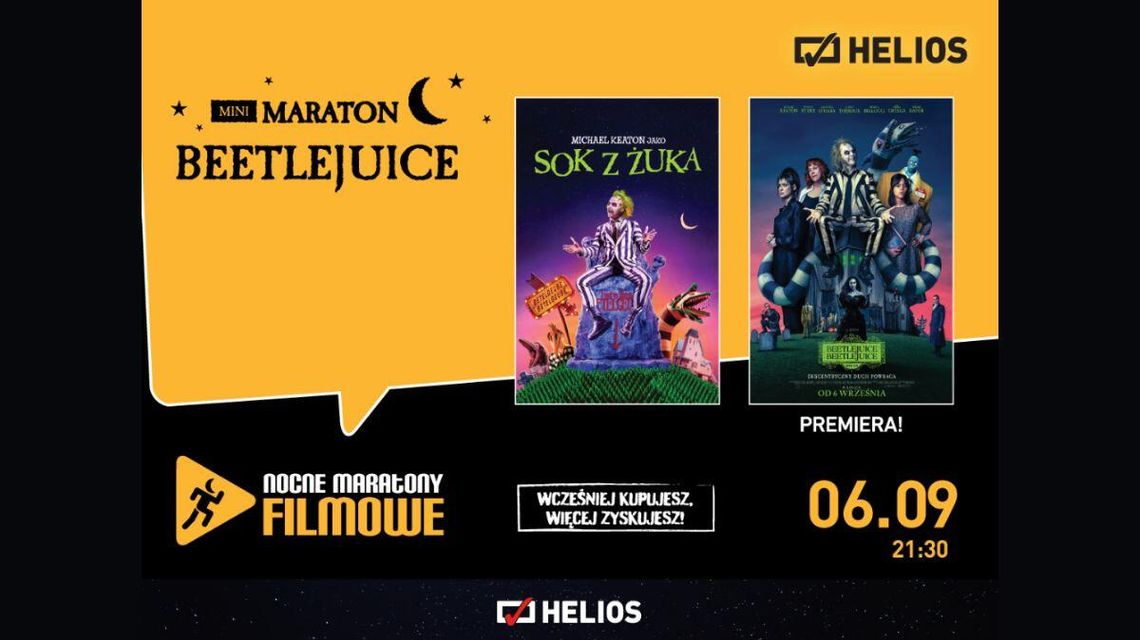 Plakat promujący Mini Maraton Beetlejuice