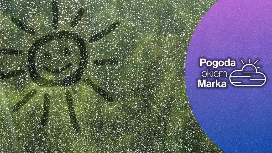 Lipcowa niedziela ze zmienną aurą | Prognoza pogody na dziś - halogorlice.info zdjęcie przedstawia deszcz na szybę, widać wizerunek słoneczka, który ktoś na nimi namalował