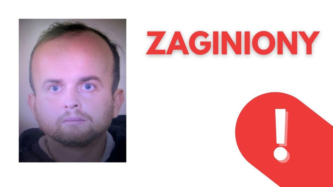 zdjęcie przedstawia portret mężczyzny i napis zaginiony
