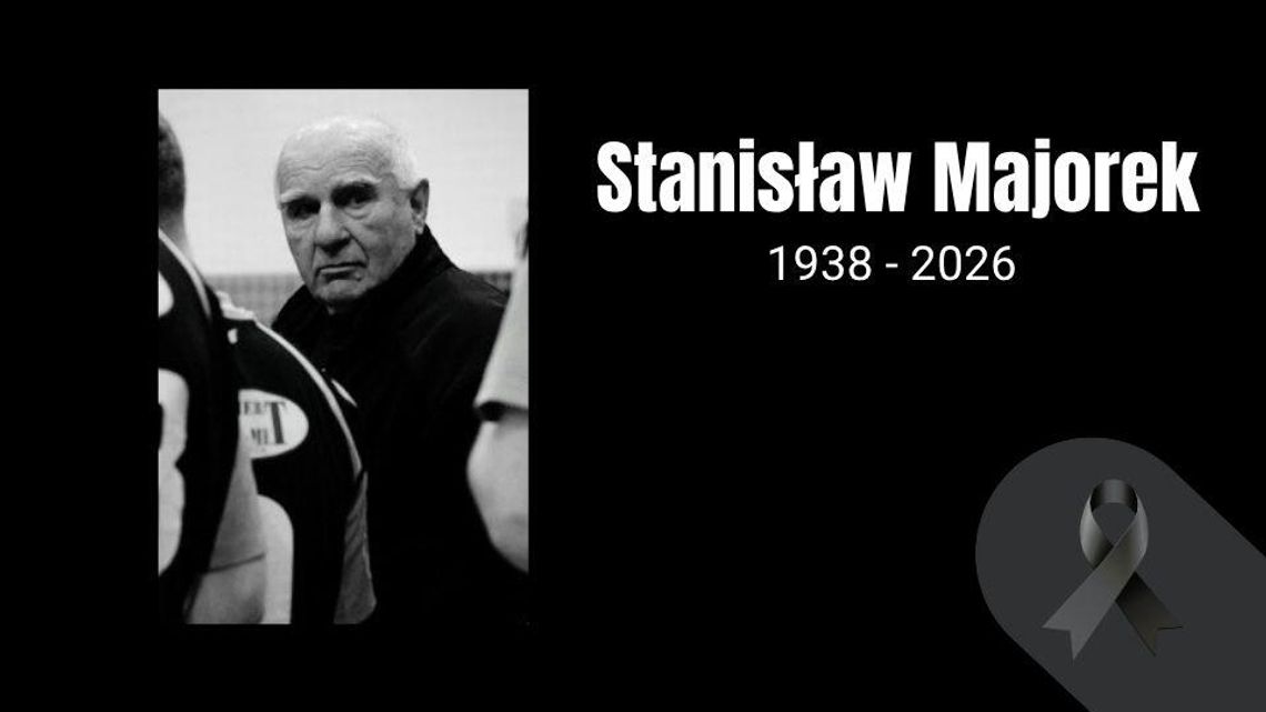 zdjęcie przedstawia czarno-biały portret mężczyzny i napis Stanisław Majorek