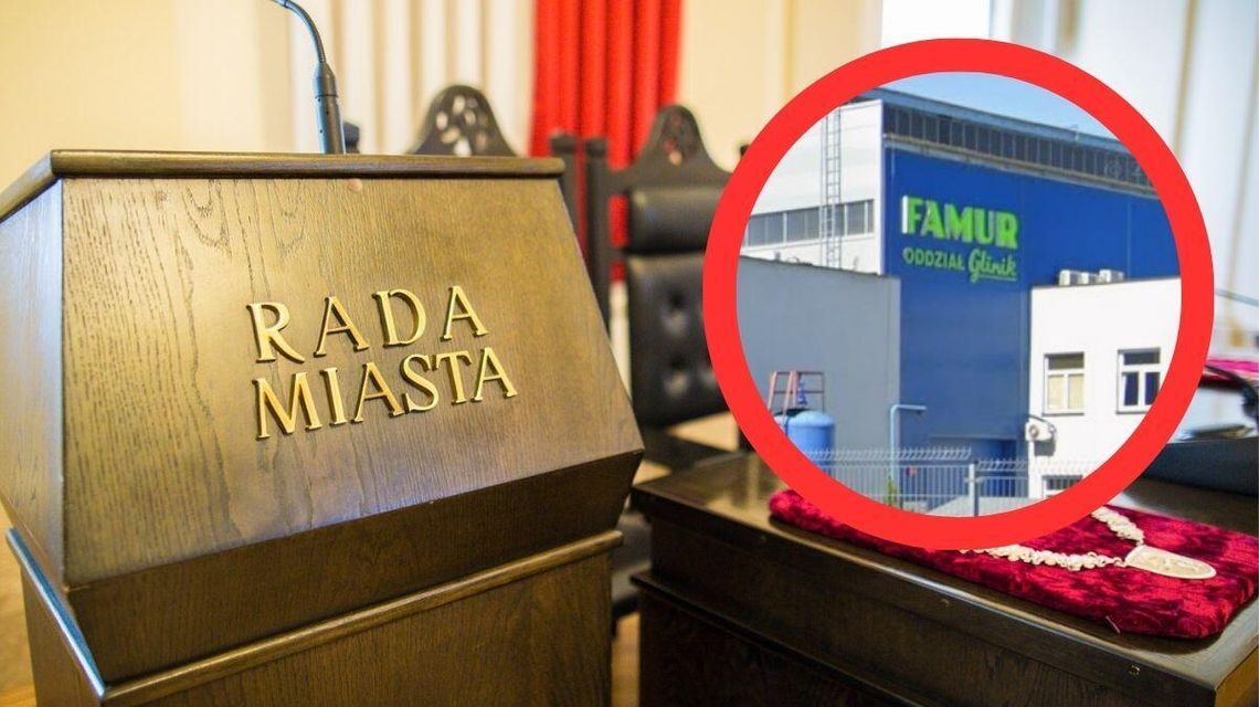 zdjęcie przedstawia pulpit na którym pisze rada miasta