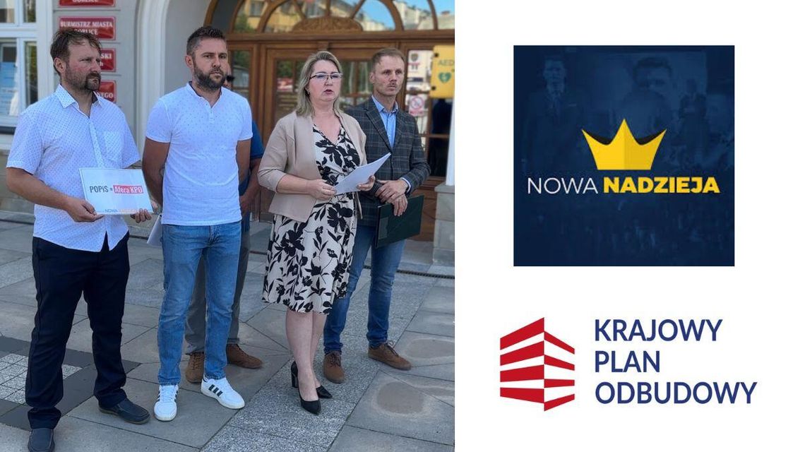 zdjęcie przedstawia kilka osób stojących przed budynkiem