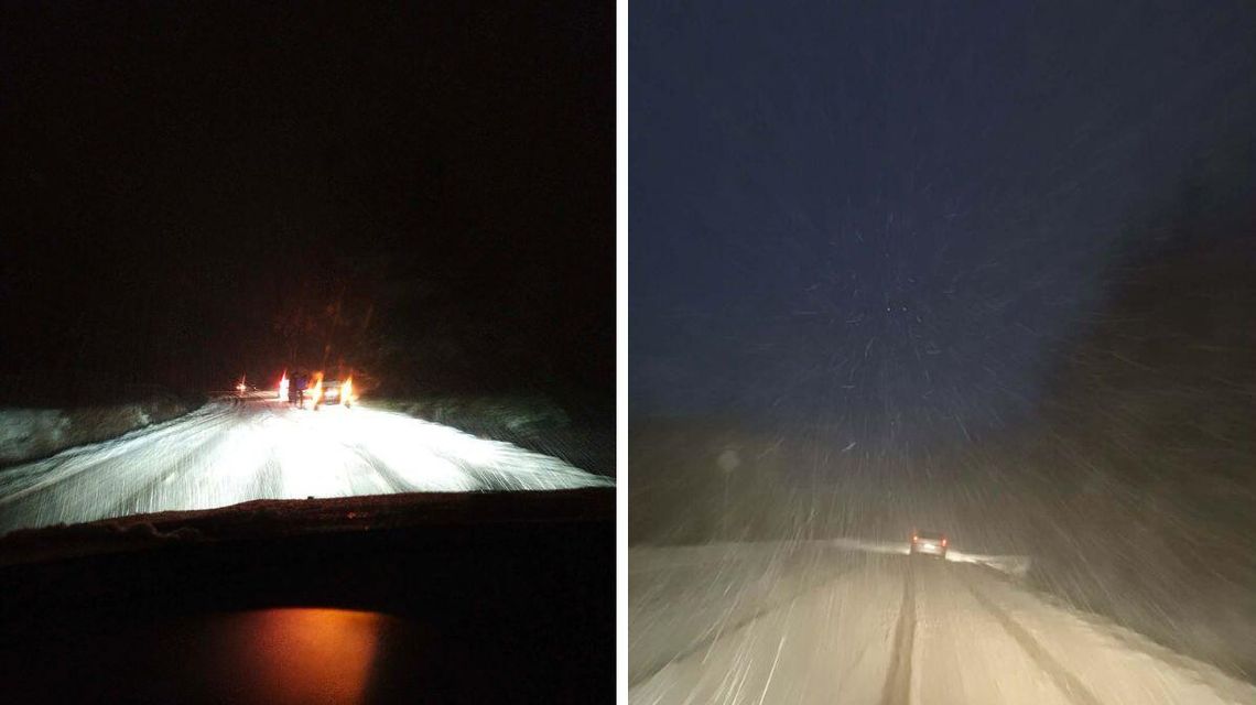 zdjęcie przedstawia śnieg na drodze