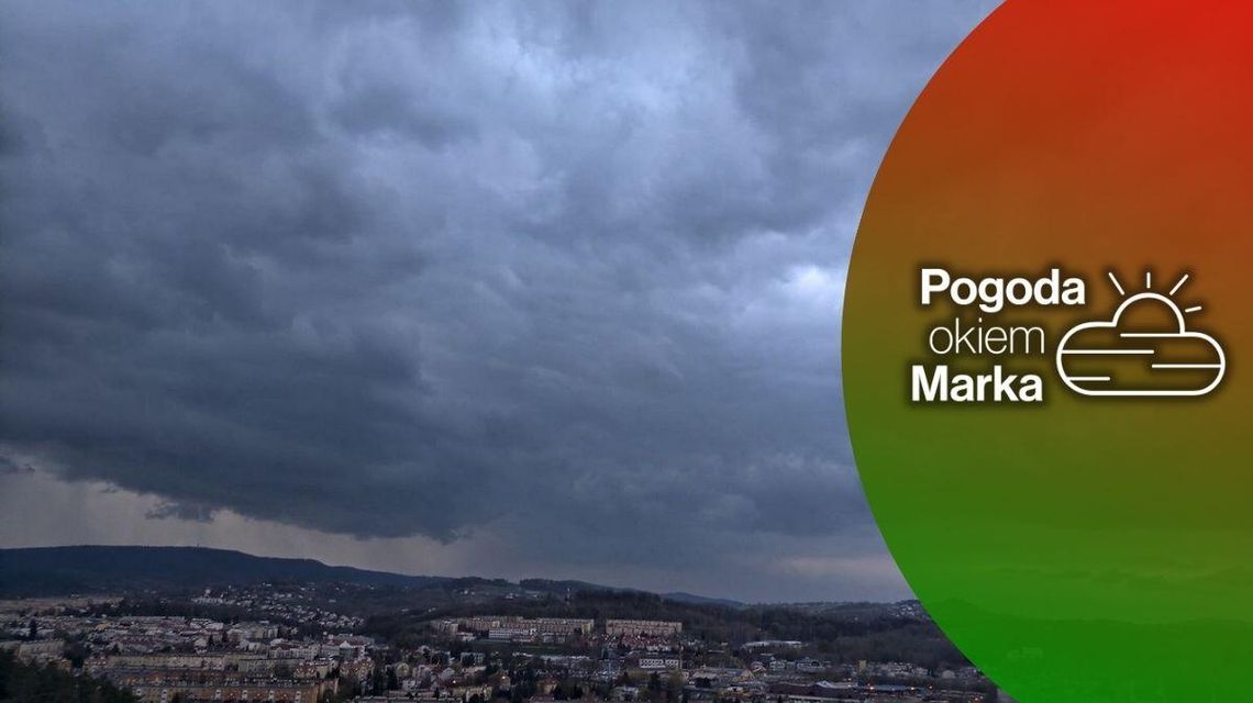 zdjęcie przedstawia zachmurzone niebo nad miastem