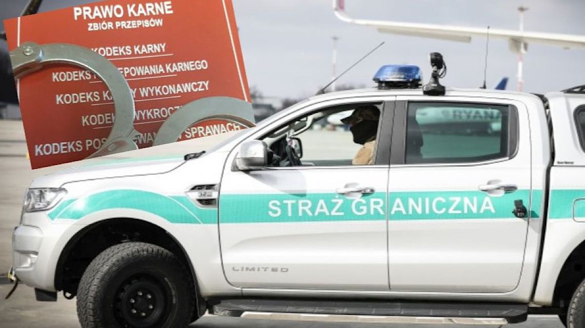 Samochód Straży Granicznej na lotnisku