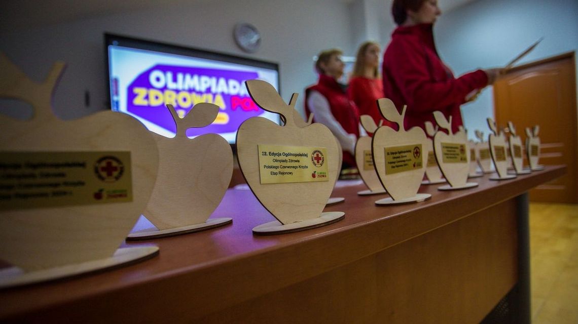 zdjęcie przedstawia niewielkie drewniane statuetki postawione na biurku, w tle ekran telewizora i postacie