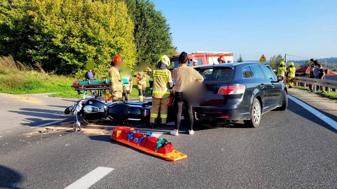 Sławęcin. Kolejne zdarzenie drogowe motocykla i pojazdu osobowego