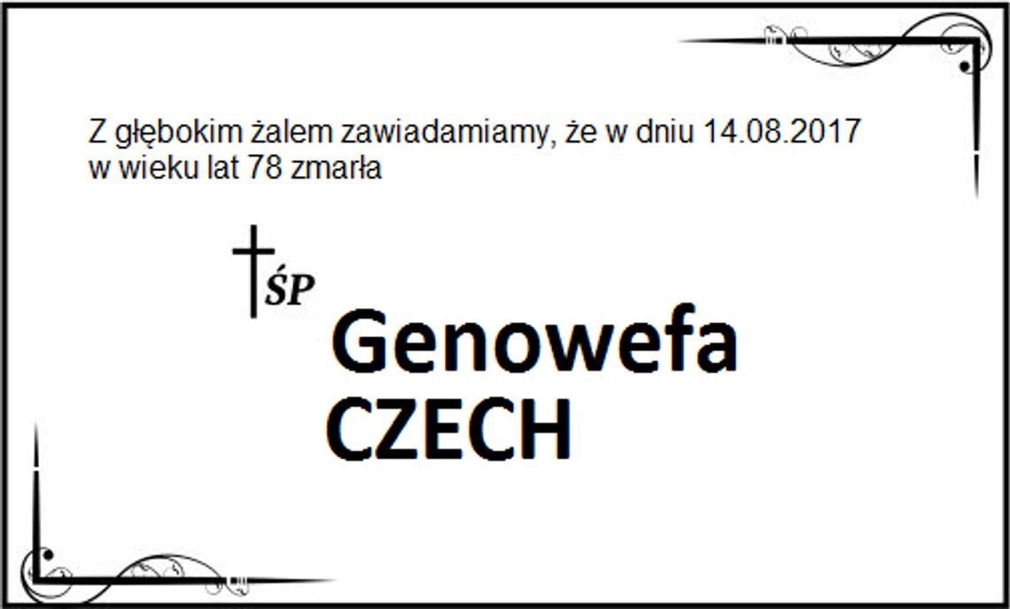 ś.p. Genowefa Czech