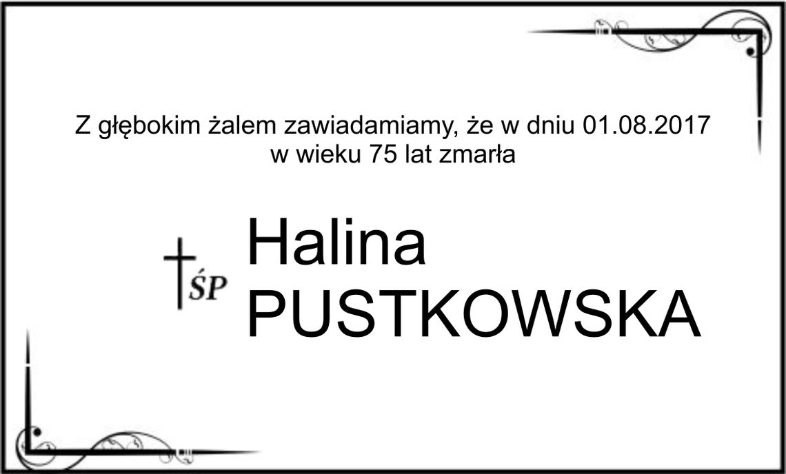 ś.p. Halina Pustkowska