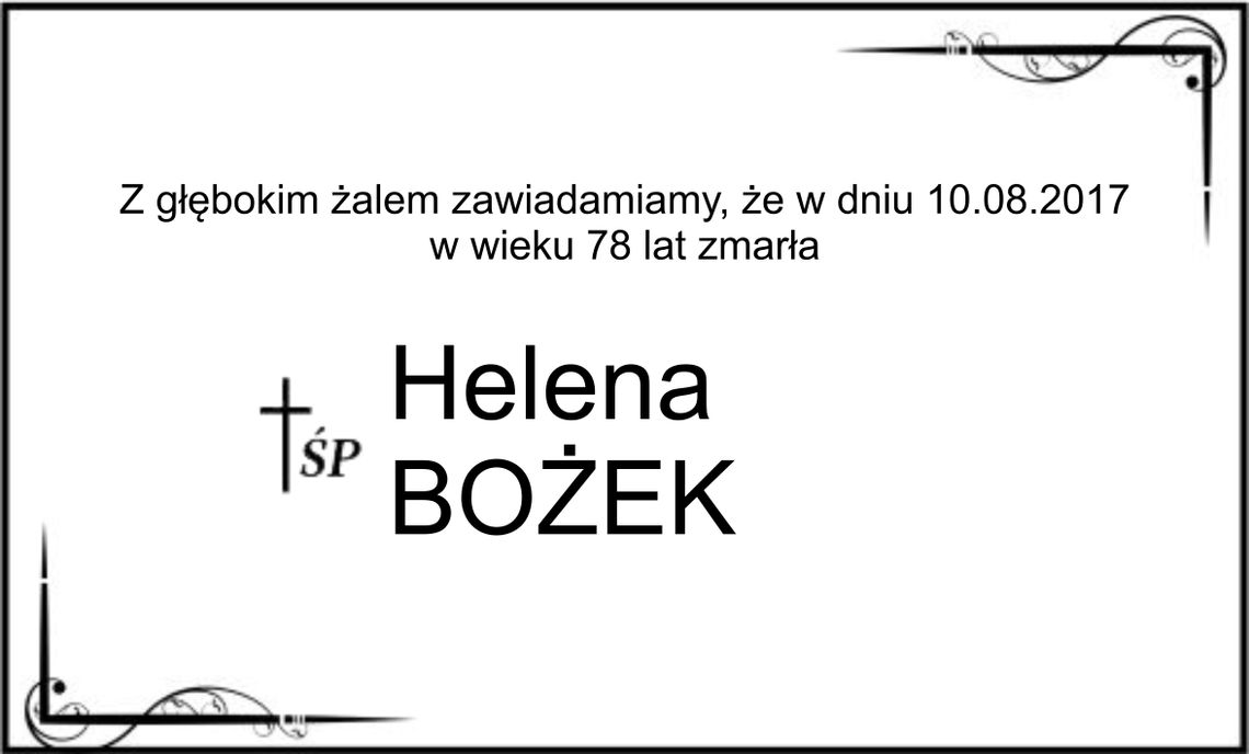 ś.p. Helena Bożek