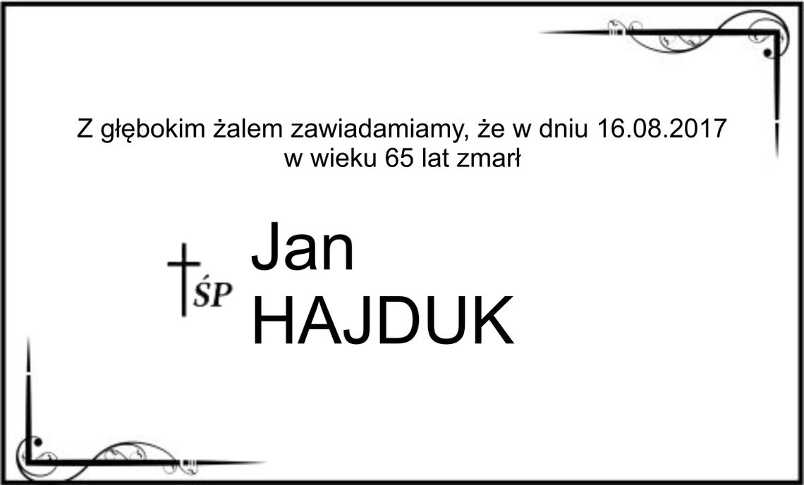 ś.p. Jan Hajduk