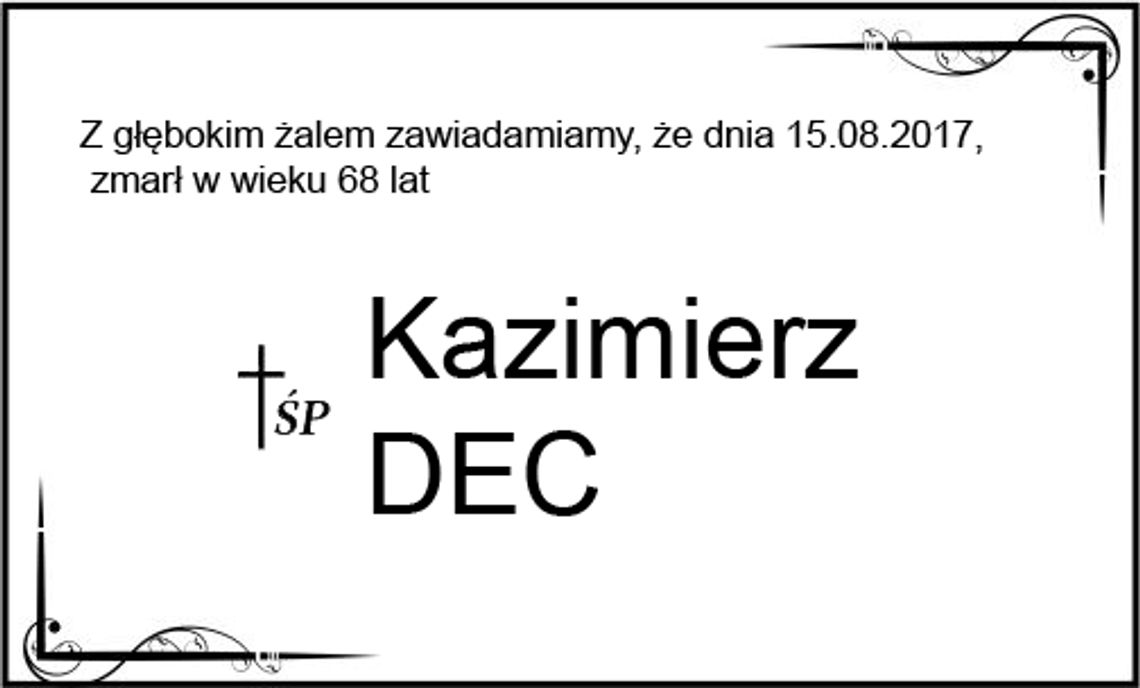 ś.p. Kazimierz Dec