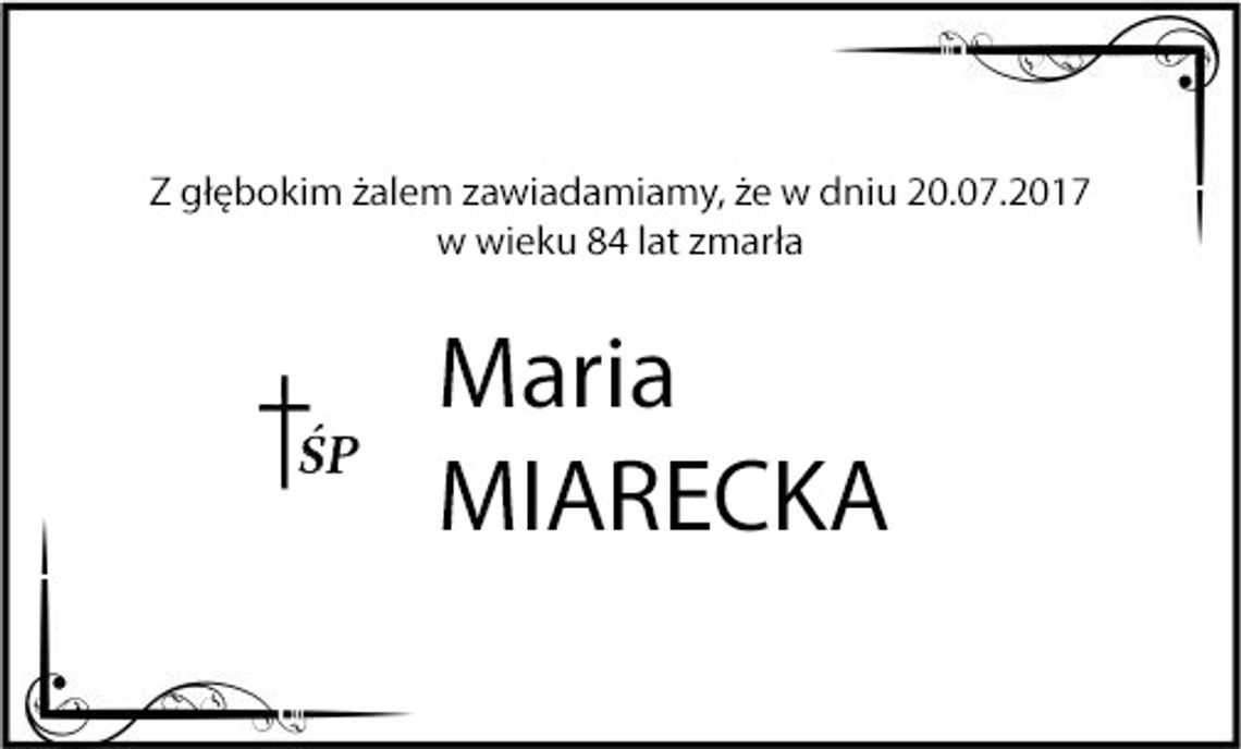 ś.p. Maria Miarecka