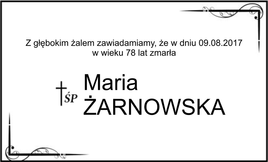 ś.p. Maria Żarnowska z domu Cygnarowicz