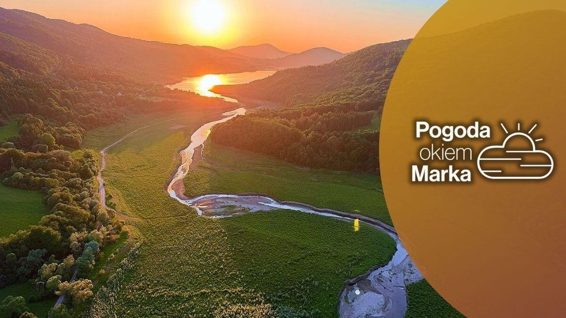 To będzie chłodna, lipcowa niedziela | Prognoza pogody na dziś - halogorlice.info zdjęcie przedstawia rzekę w dolinie, w tle zachód słońca