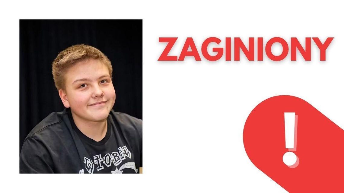 Trwają poszukiwania 14-latka. Może poruszać się samochodem portret chłopaka na ciemnym tle, obok napis zaginiony