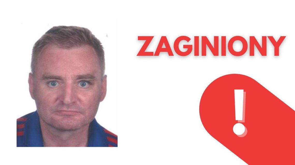 zdjęcie przedstawia portret mężczyzny z napisem zaginiony