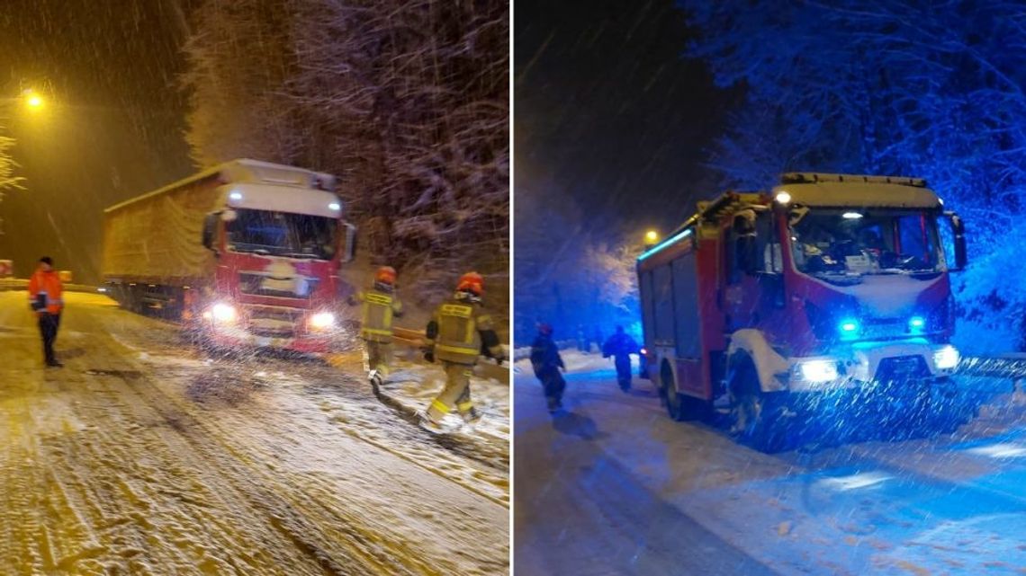 Utrudnienia na drogach powiatu gorlickiego i awaria prądu [AKTUALIZACJA 22.58]