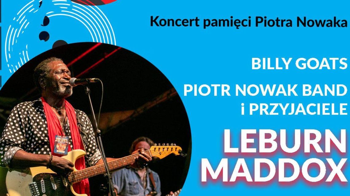 Plakat promujący koncert pamięci Piotra Nowaka