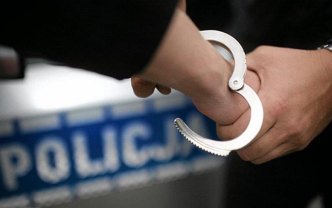 Wiadomo, co kryło się za akcją CBŚP pod Jodłową. Obcokrajowcy zza wschodniej granicy zatrzymani policjant nakładający kajdanki na rękę