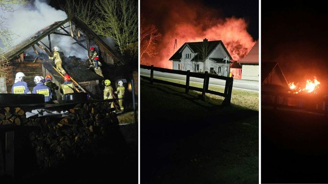 zdjęcie przedstawia palący się dom