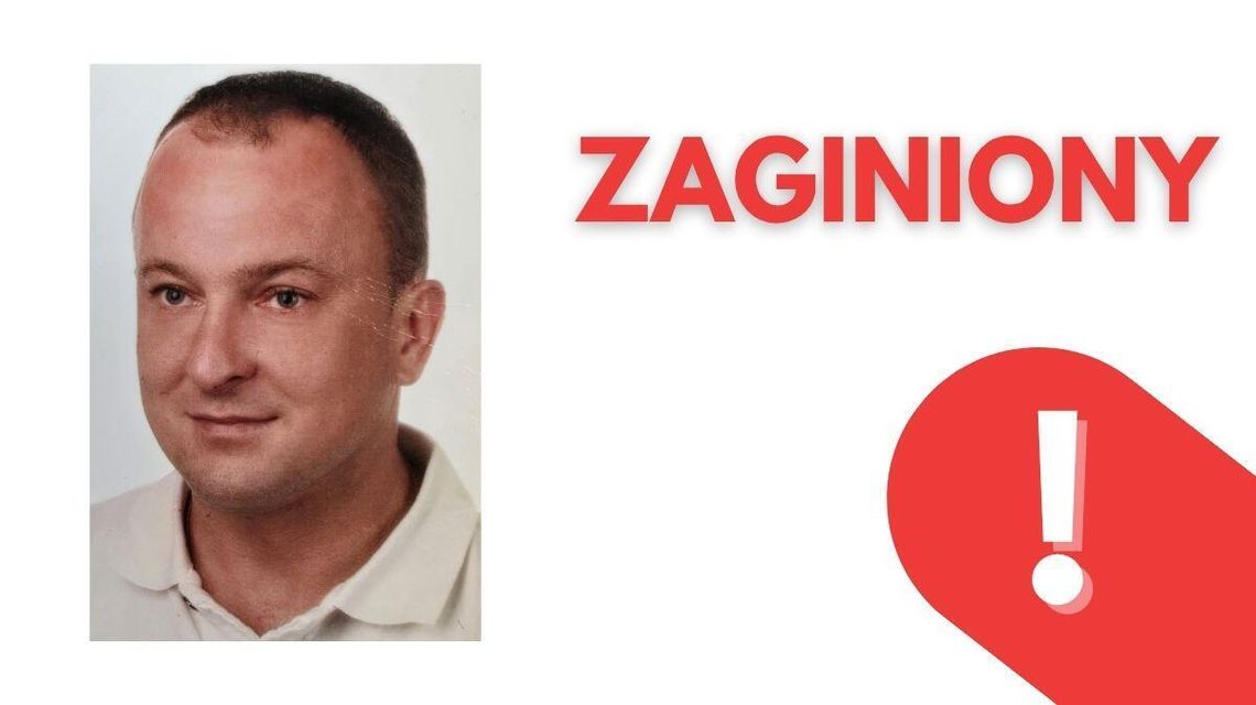 Zaginął 51-letni Stanisław Łukaszczyk. Policja prosi o pomoc kolorowy portret mężczyzny, obok napis zaginiona i wykrzyknik