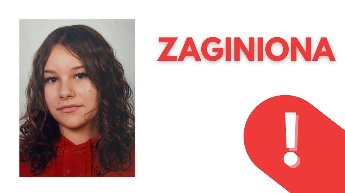 Zaginęła 14-letnia dziewczyna. Policja prosi o pomoc w udostępnianiu informacji kolorowy portret dziewczyny, obok napis zaginiona